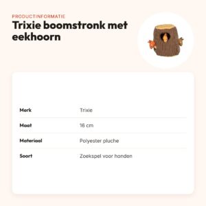 Trixie zoekspel hond boomstronk met eekhoorn pluche 16 cm – productinformatie