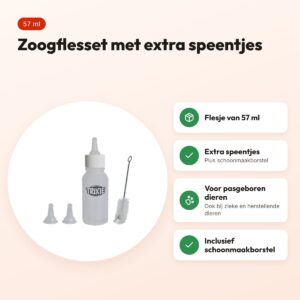 Trixie zoogflesset 57 ml – met extra speentjes en schoonmaakborstel – voordelen