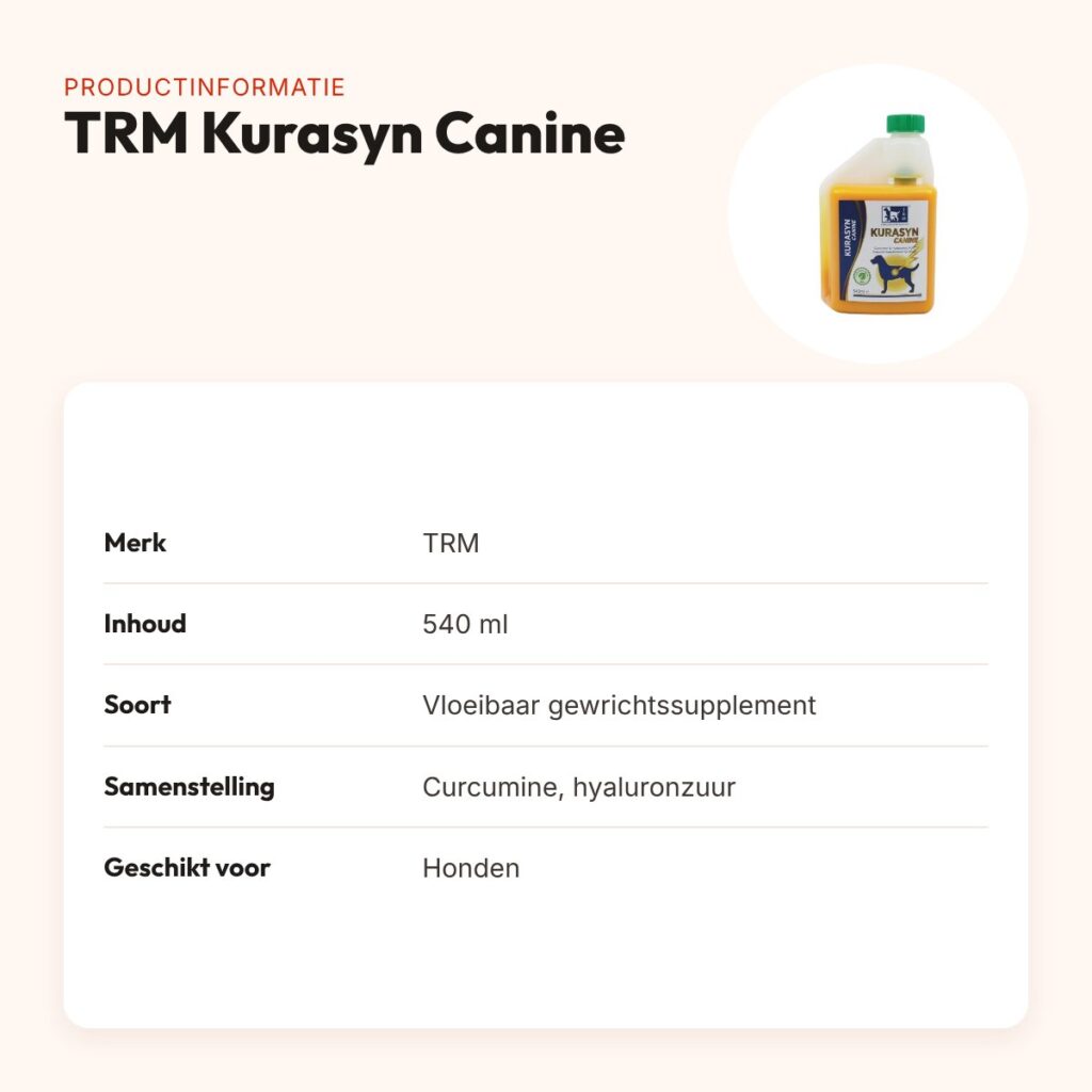 TRM Kurasyn Canine 540 ml – gewrichtssupplement voor honden – productinformatie