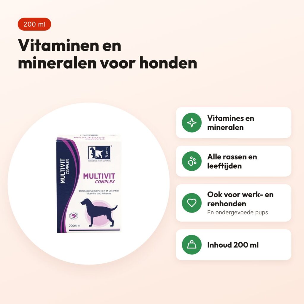 TRM Multivit Complex 200 ml – vitaminen en mineralen voor honden – voordelen