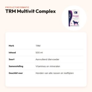 TRM Multivit Complex 500 ml – vitaminen en mineralen voor honden – productinformatie