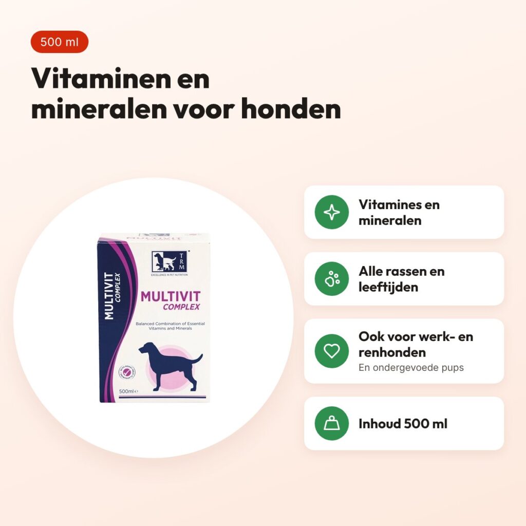 TRM Multivit Complex 500 ml – vitaminen en mineralen voor honden – voordelen