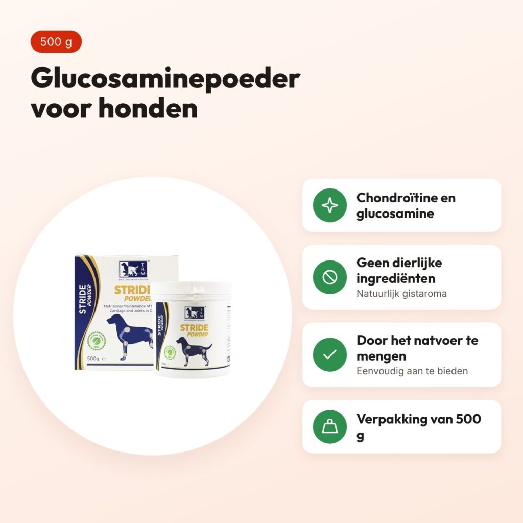 TRM Stride Powder 500 g – glucosaminepoeder voor honden – voordelen