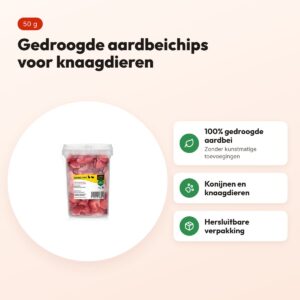 Utopia aardbeichips 50 g – gedroogde fruitsnack voor knaagdieren – voordelen