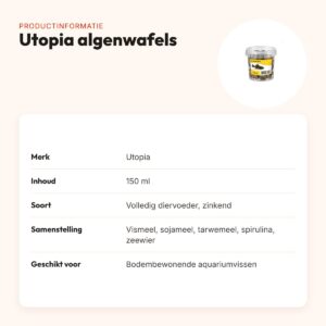 Utopia algenwafels visvoer 150 ml – zinkend, voor bodemvissen – productinformatie