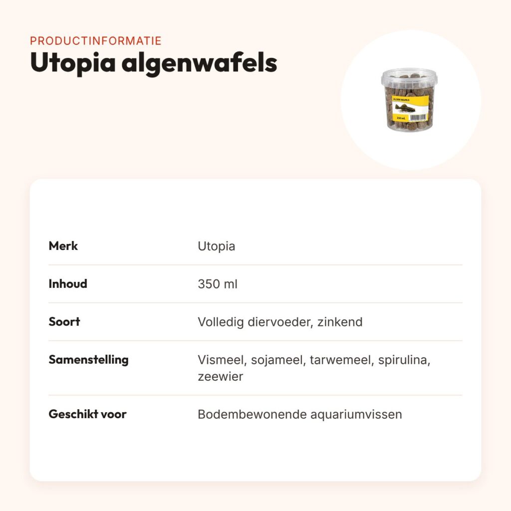 Utopia algenwafels visvoer 350 ml – zinkend, voor bodemvissen – productinformatie