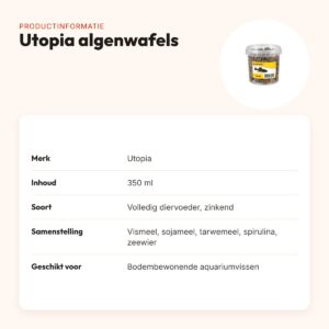 Utopia algenwafels visvoer 350 ml – zinkend, voor bodemvissen – productinformatie