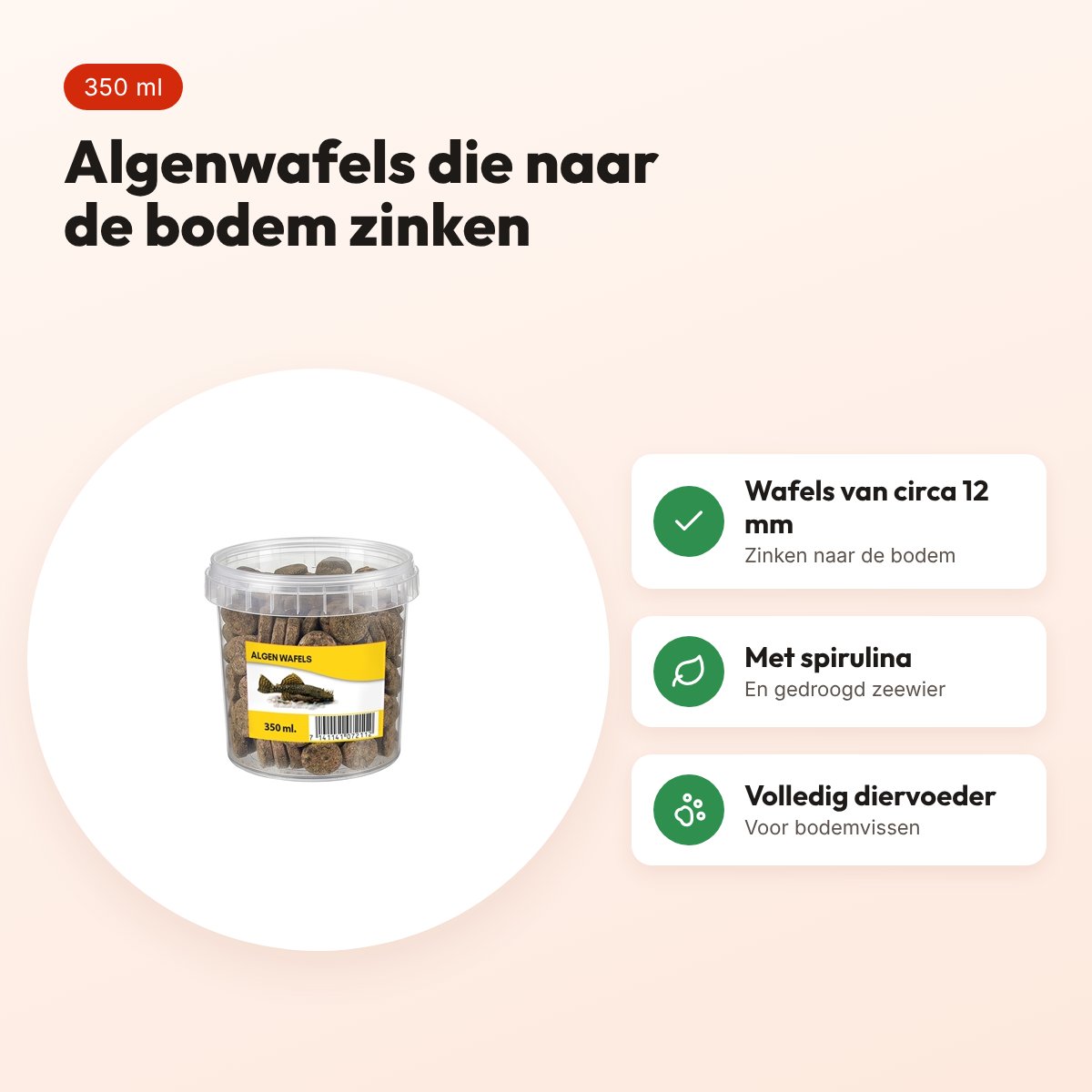 Utopia algenwafels visvoer 350 ml – zinkend, voor bodemvissen – voordelen