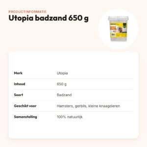 Utopia badzand 650 g – natuurlijk badzand voor hamsters en gerbils – productinformatie
