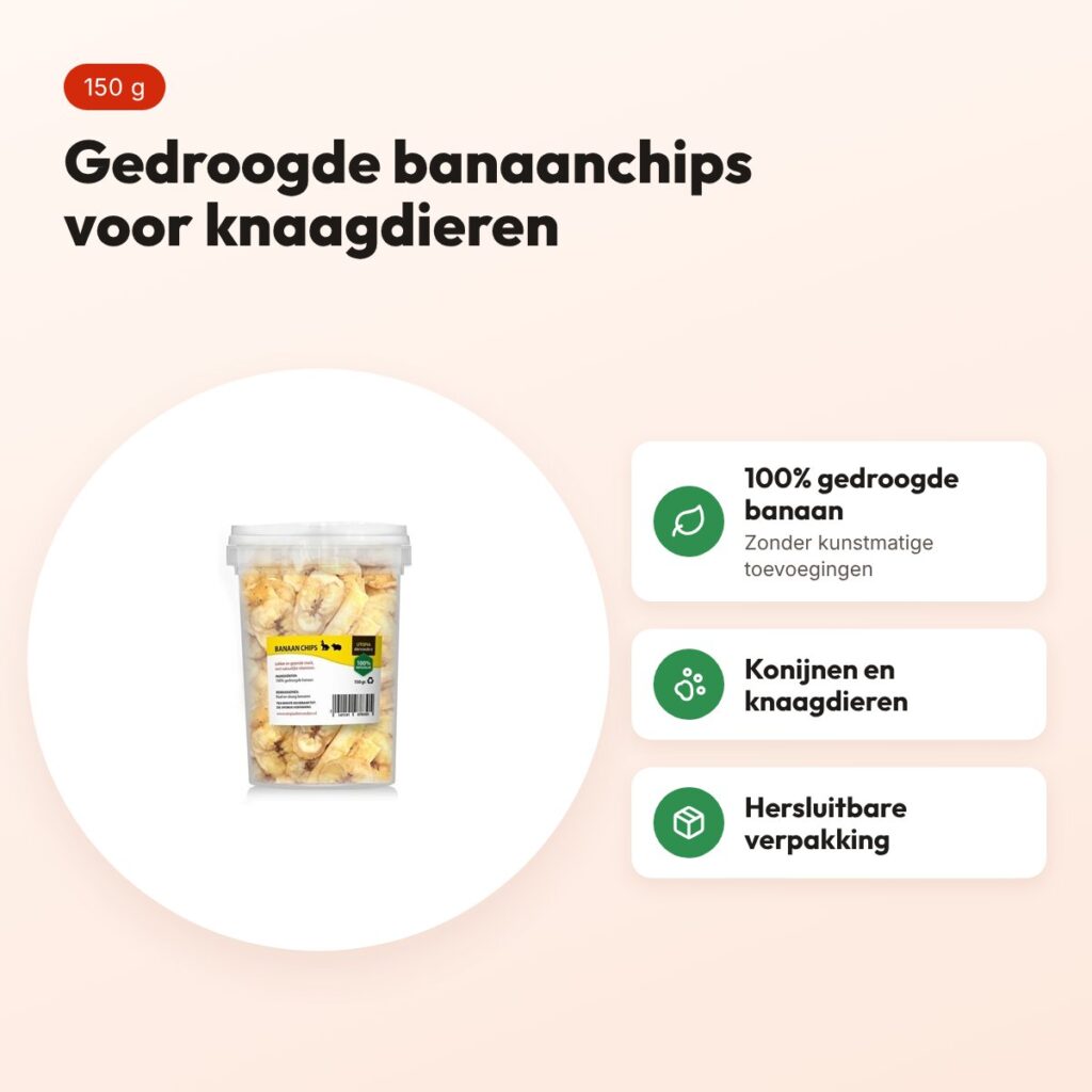 Utopia bananenchips 150 g – gedroogde fruitsnack voor knaagdieren – voordelen