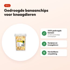 Utopia bananenchips 150 g – gedroogde fruitsnack voor knaagdieren – voordelen