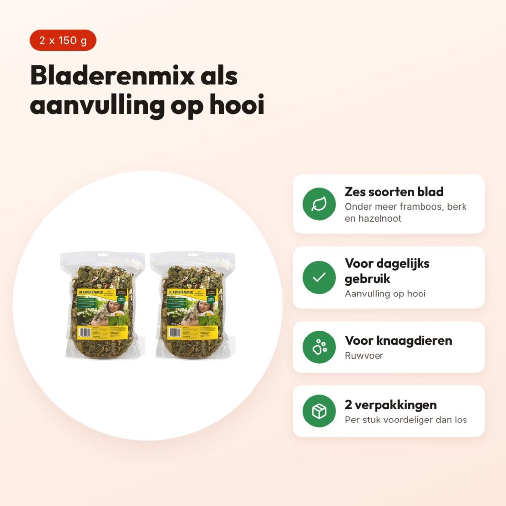 Utopia bladerenmix ruwvoer 150 g – voor knaagdieren – multipack 2 stuks – voordelen