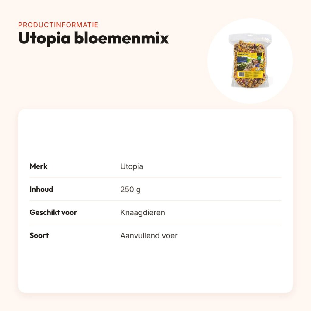 Utopia bloemenmix 250 g – aanvullend voer voor knaagdieren – productinformatie