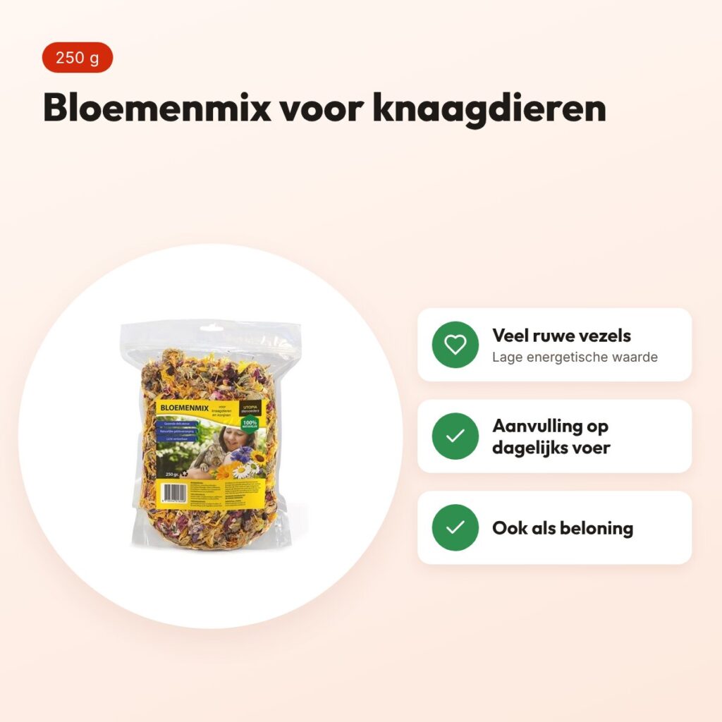 Utopia bloemenmix 250 g – aanvullend voer voor knaagdieren – voordelen