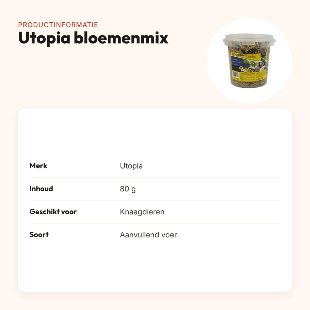 Utopia bloemenmix 80 g – aanvullend voer voor knaagdieren – productinformatie