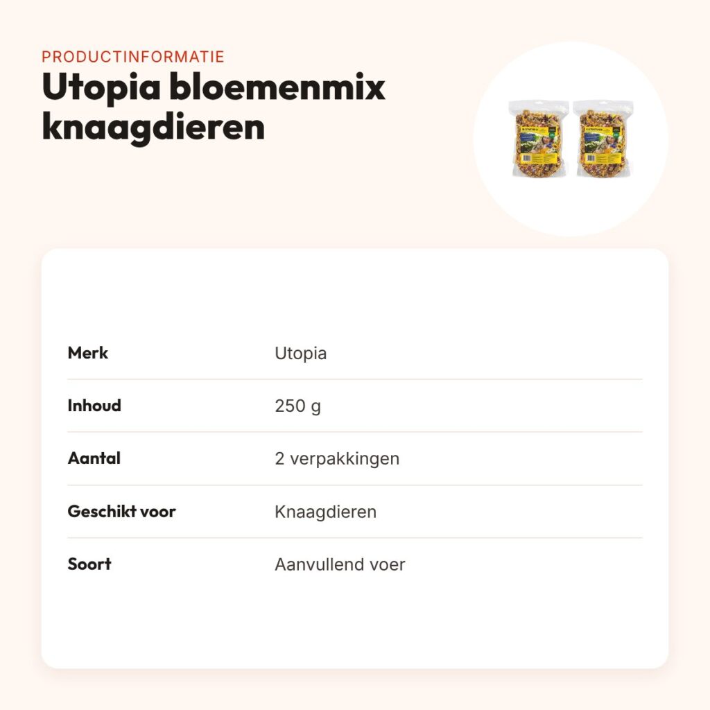 Utopia bloemenmix knaagdieren 250 g – aanvullend voer – multipack 2 stuks – productinformatie