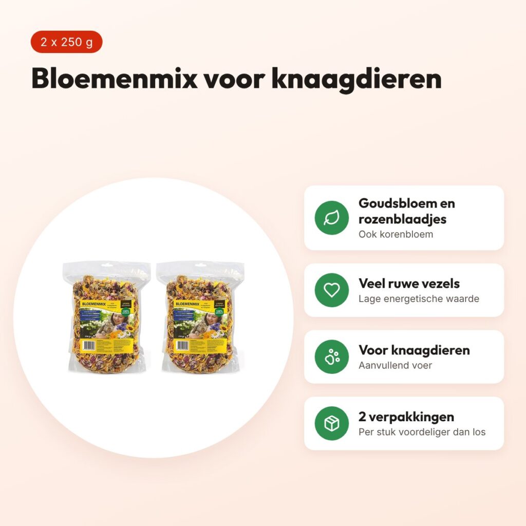 Utopia bloemenmix knaagdieren 250 g – aanvullend voer – multipack 2 stuks – voordelen