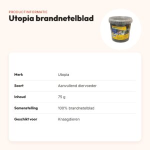 Utopia brandnetelblad 75 g – aanvullend diervoeder voor knaagdieren – productinformatie