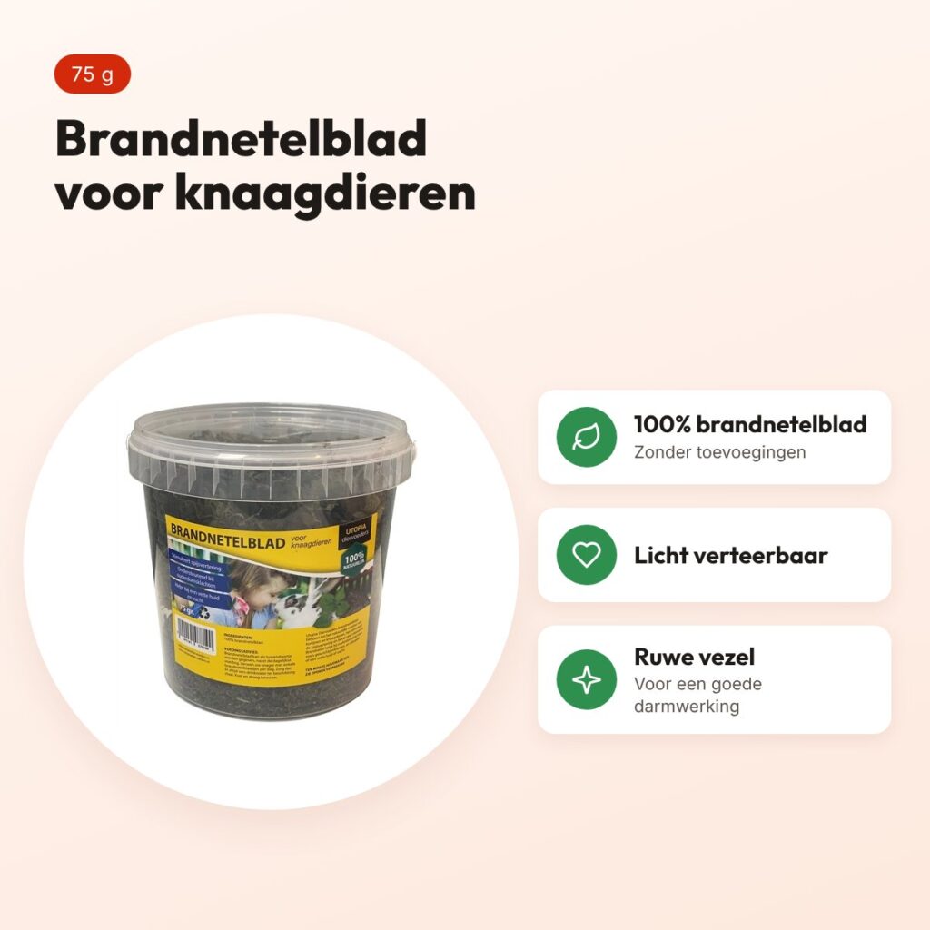 Utopia brandnetelblad 75 g – aanvullend diervoeder voor knaagdieren – voordelen