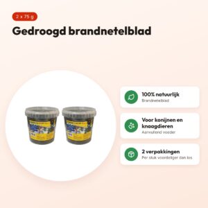 Utopia brandnetelblad knaagdieren 75 g – gedroogd – multipack 2 stuks – voordelen