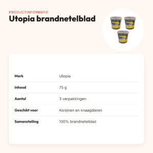 Utopia brandnetelblad knaagdieren 75 g – multipack 3 stuks – productinformatie