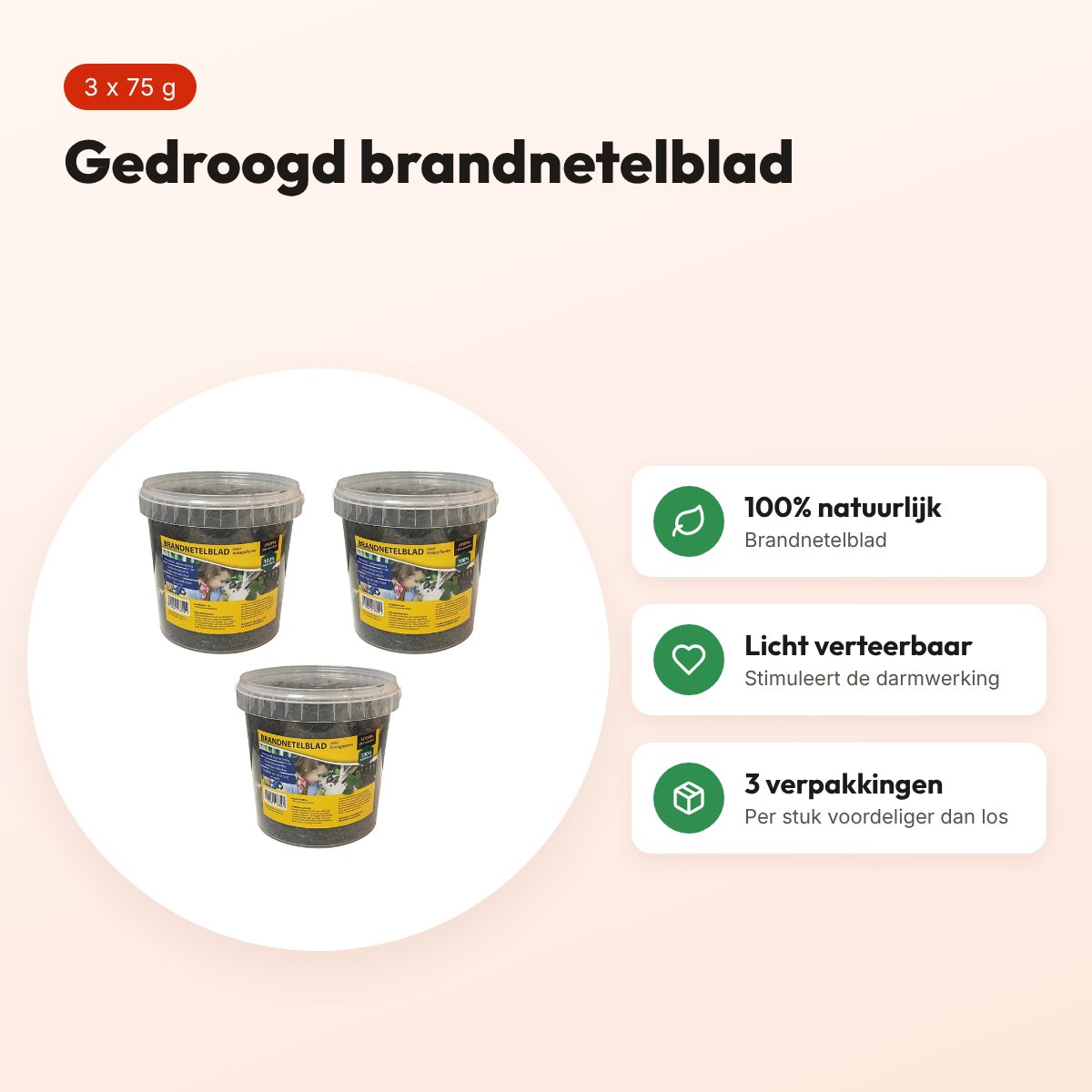 Utopia brandnetelblad knaagdieren 75 g – multipack 3 stuks – voordelen
