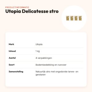 Utopia Delicatesse stro 1 kg – bodembedekking – multipack 4 stuks – productinformatie