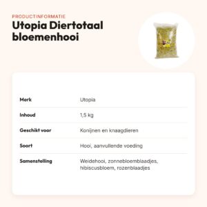 Utopia Diertotaal bloemenhooi 1,5 kg – voor konijnen en knaagdieren – productinformatie