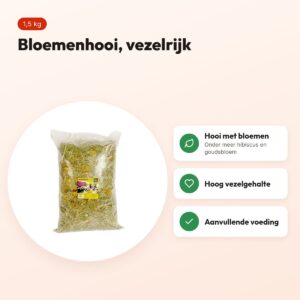 Utopia Diertotaal bloemenhooi 1,5 kg – voor konijnen en knaagdieren – voordelen