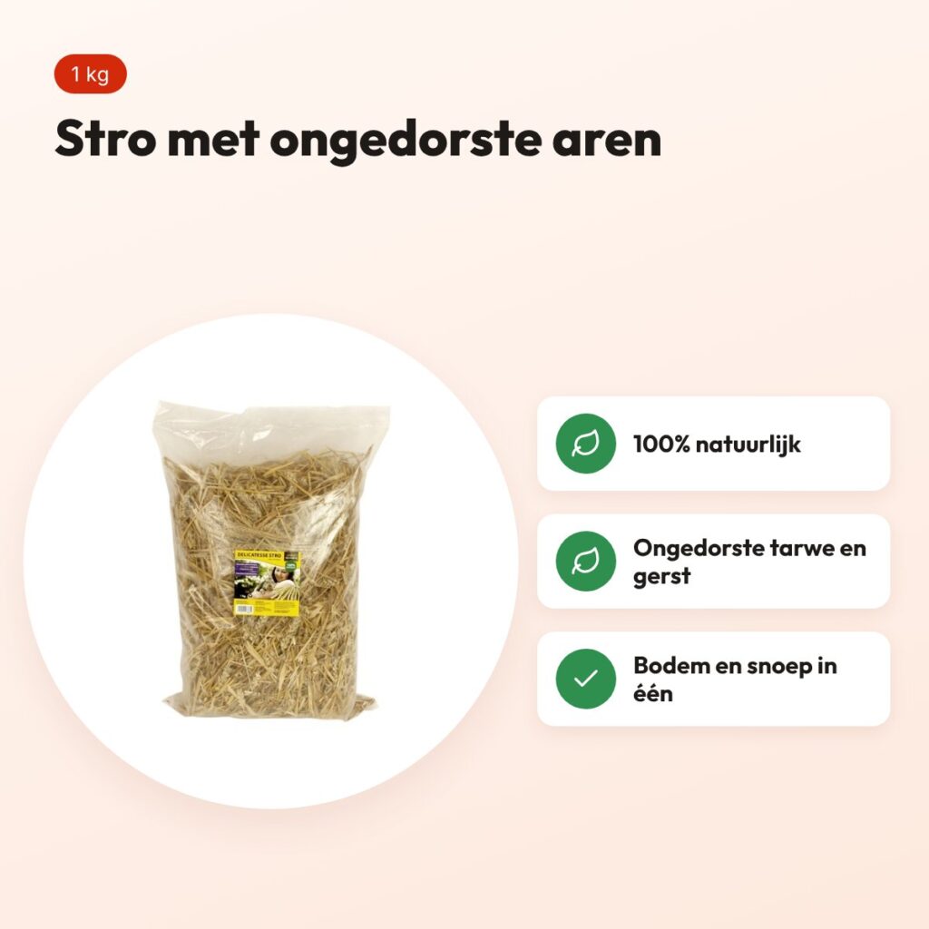 Utopia Diertotaal Delicatesse stro 1 kg – bodembedekker voor konijnen – voordelen