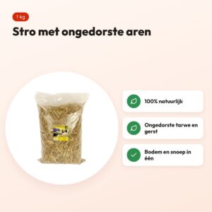 Utopia Diertotaal Delicatesse stro 1 kg – bodembedekker voor konijnen – voordelen