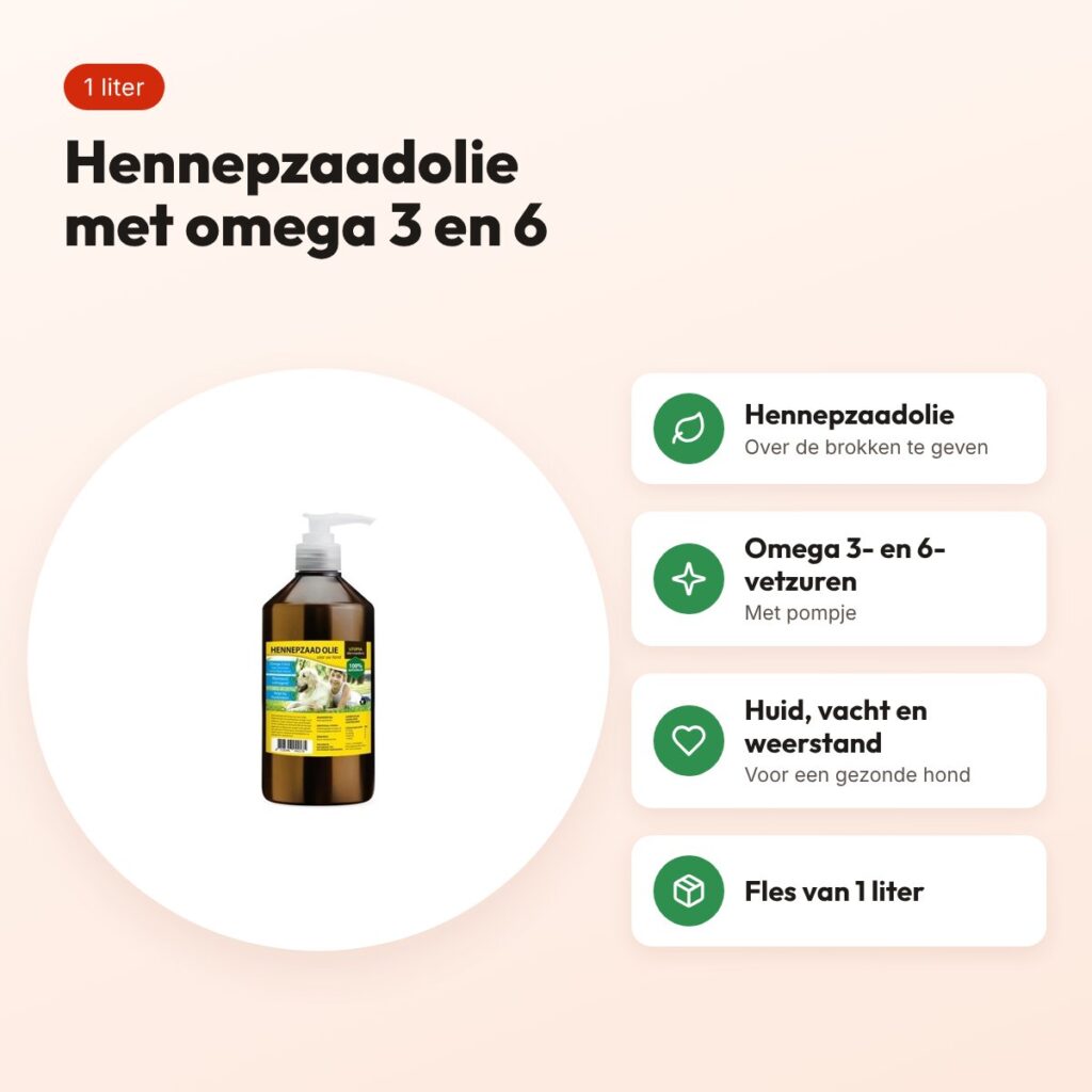 Utopia Diertotaal hennepzaadolie 1 liter met pompje – hond – voordelen