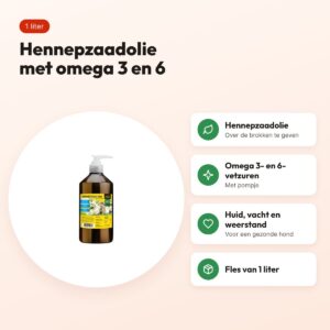 Utopia Diertotaal hennepzaadolie 1 liter met pompje – hond – voordelen