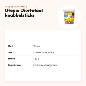 Utopia Diertotaal knabbelsticks 450 g – krokante snack voor knaagdieren – productinformatie
