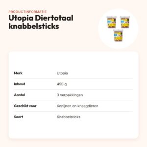 Utopia Diertotaal knabbelsticks 450 g – multipack 3 stuks – productinformatie