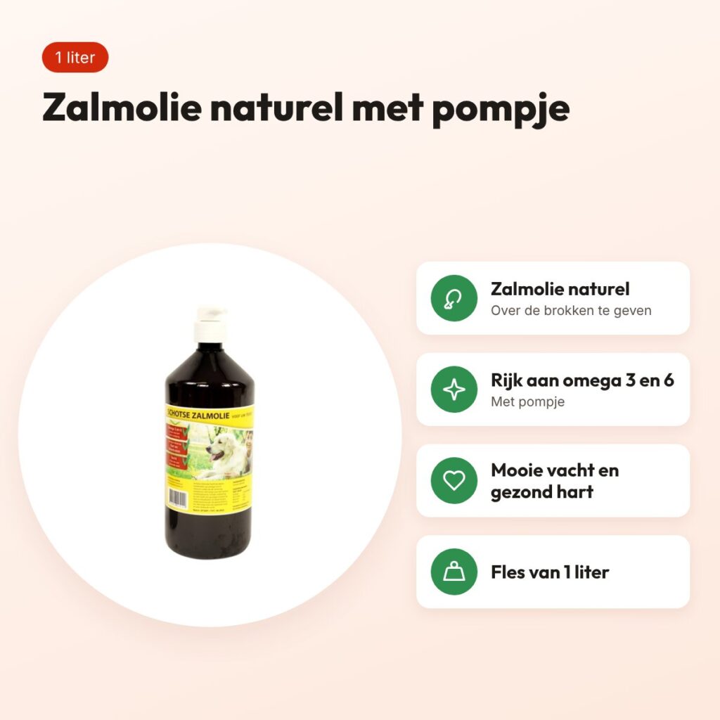 Utopia Diertotaal zalmolie naturel 1 liter met pompje – voor honden – voordelen