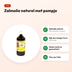 Utopia Diertotaal zalmolie naturel 1 liter met pompje – voor honden – voordelen