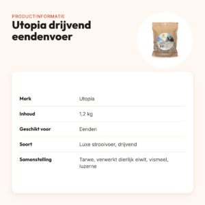 Utopia drijvend eendenvoer 1,2 kg – luxe strooivoer – productinformatie