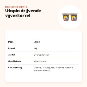 Utopia drijvende vijverkorrel 3 mm 1 kg – vijvervissen – multipack 2 stuks – productinformatie