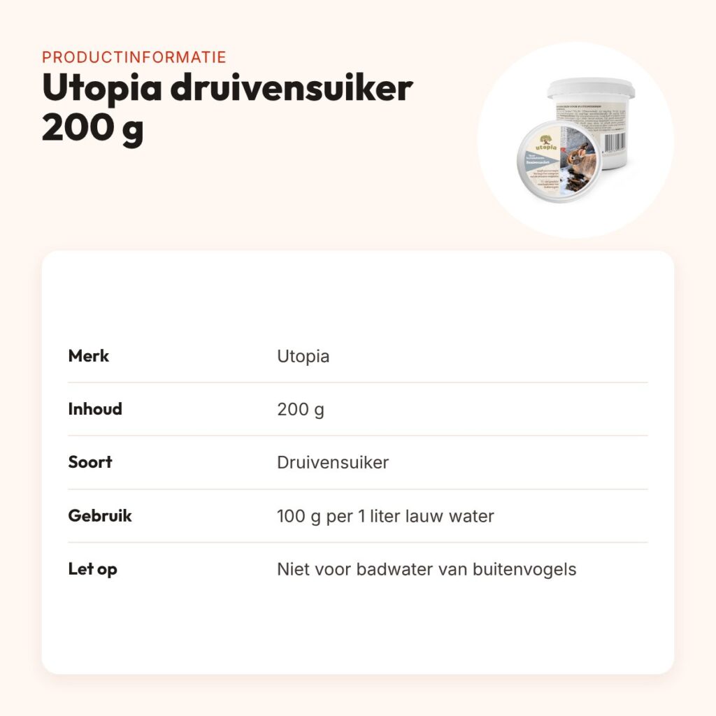 Utopia druivensuiker 200 g – verlaagt het vriespunt van drinkwater – productinformatie