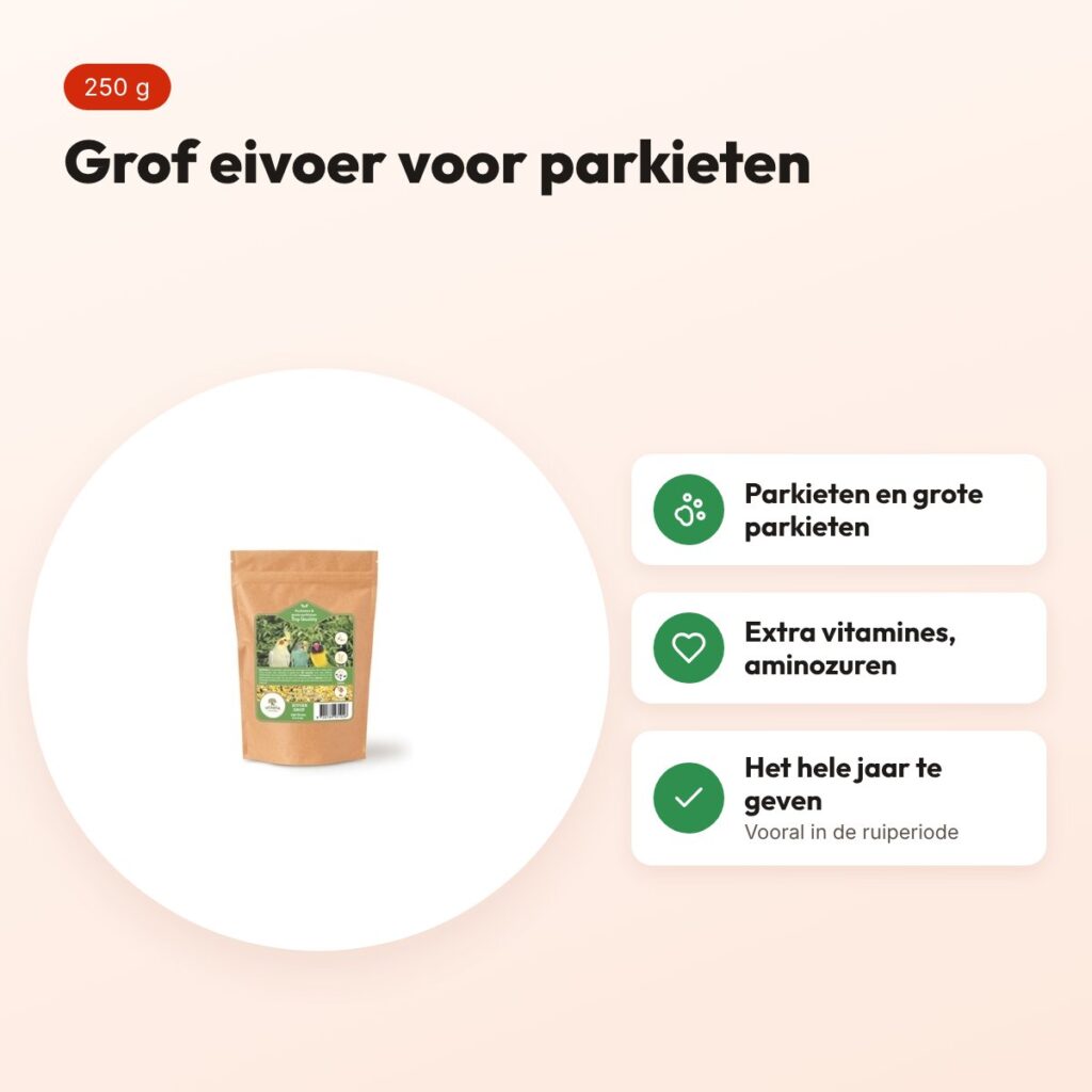 Utopia eivoer grof 250 g – aanvullend voer voor parkieten – voordelen