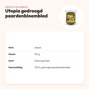Utopia gedroogd paardenbloemblad 150 g – productinformatie
