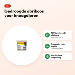 Utopia gedroogde abrikoos 80 g – fruitsnack voor knaagdieren en vogels – voordelen