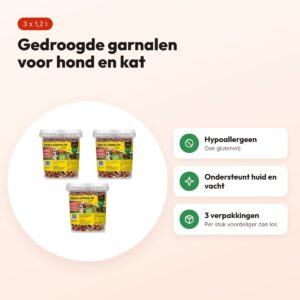 Utopia gedroogde garnalen voor hond en kat 1,2 l – multipack 3 stuks – voordelen