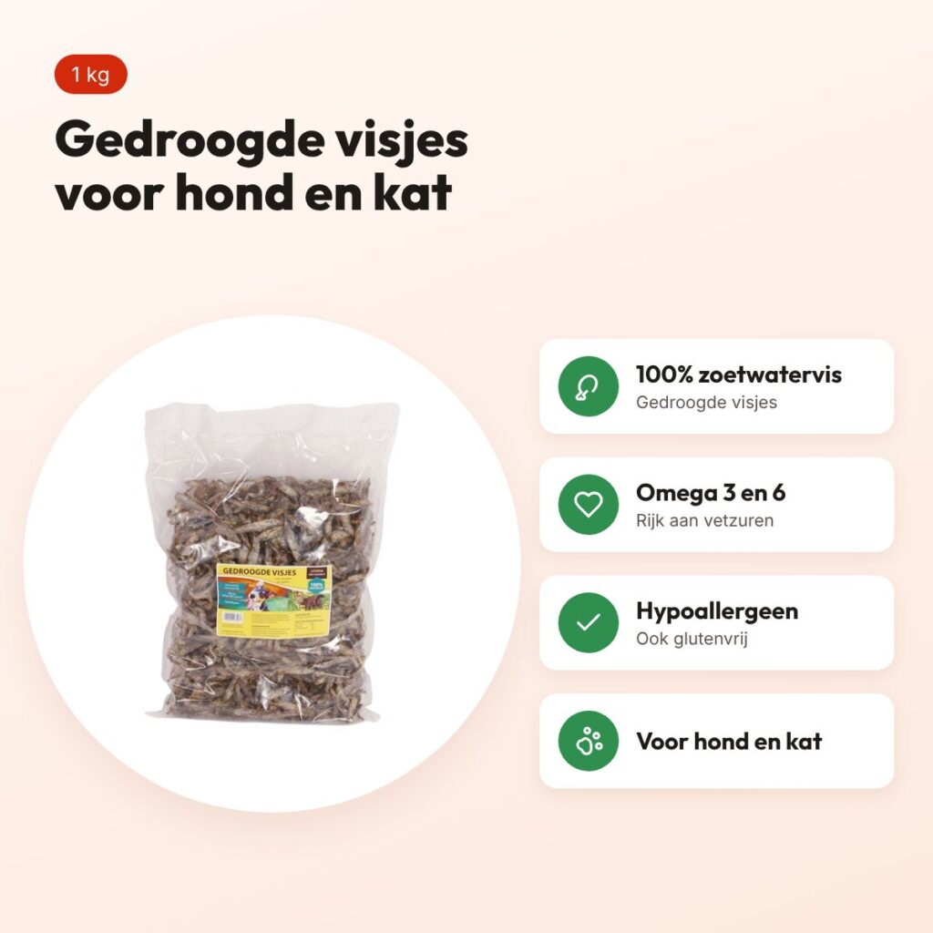 Utopia gedroogde visjes hond en kat 1 kg – hypoallergeen – voordelen