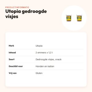 Utopia gedroogde visjes voor hond en kat 1,2 l – multipack 2 stuks – productinformatie