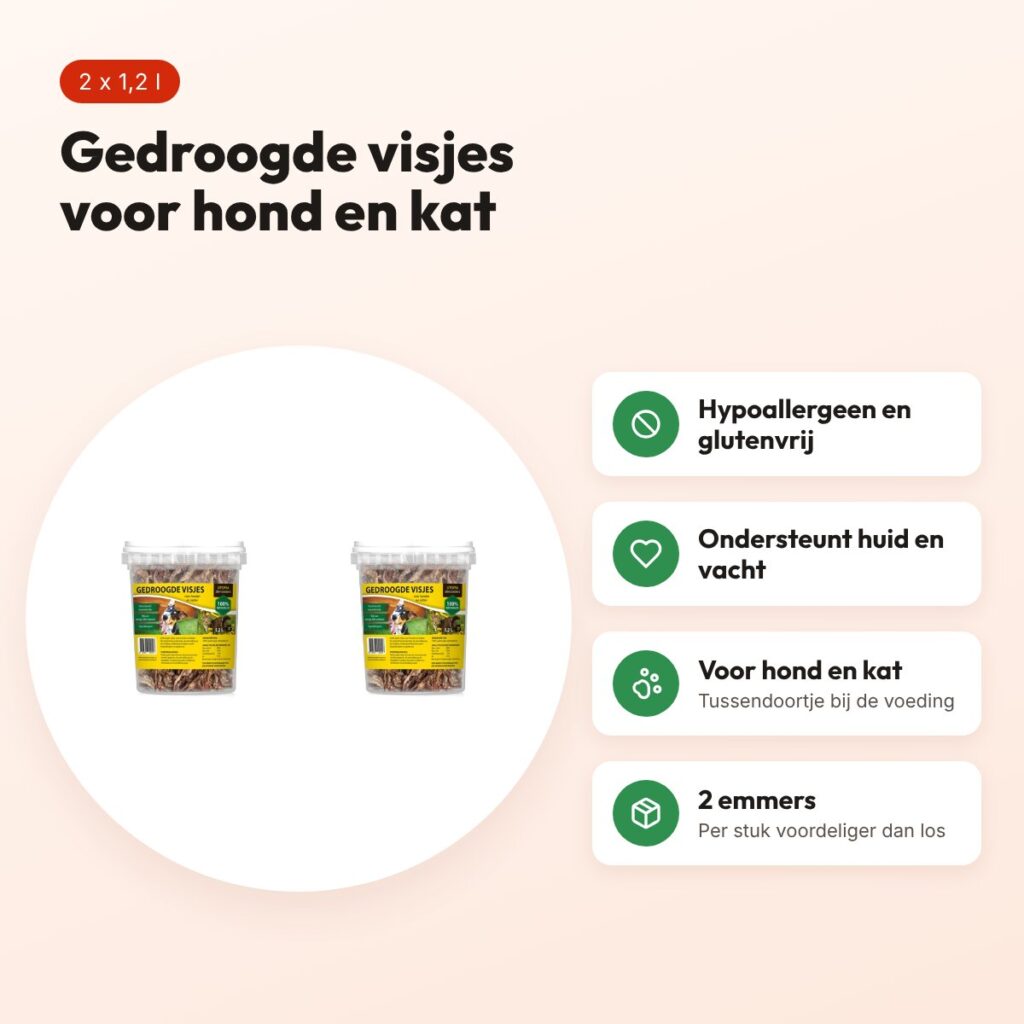 Utopia gedroogde visjes voor hond en kat 1,2 l – multipack 2 stuks – voordelen