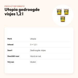 Utopia gedroogde visjes voor hond en kat 1,2 l – multipack 3 stuks – productinformatie