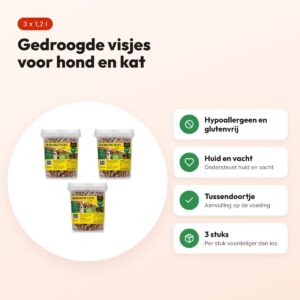 Utopia gedroogde visjes voor hond en kat 1,2 l – multipack 3 stuks – voordelen