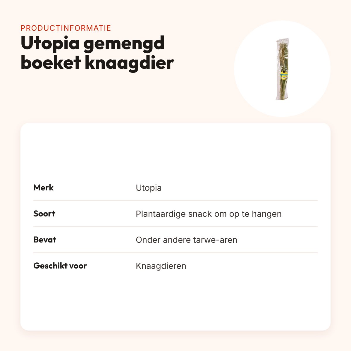 Utopia gemengd boeket voor knaagdieren – plantaardige snack om op te hangen – productinformatie